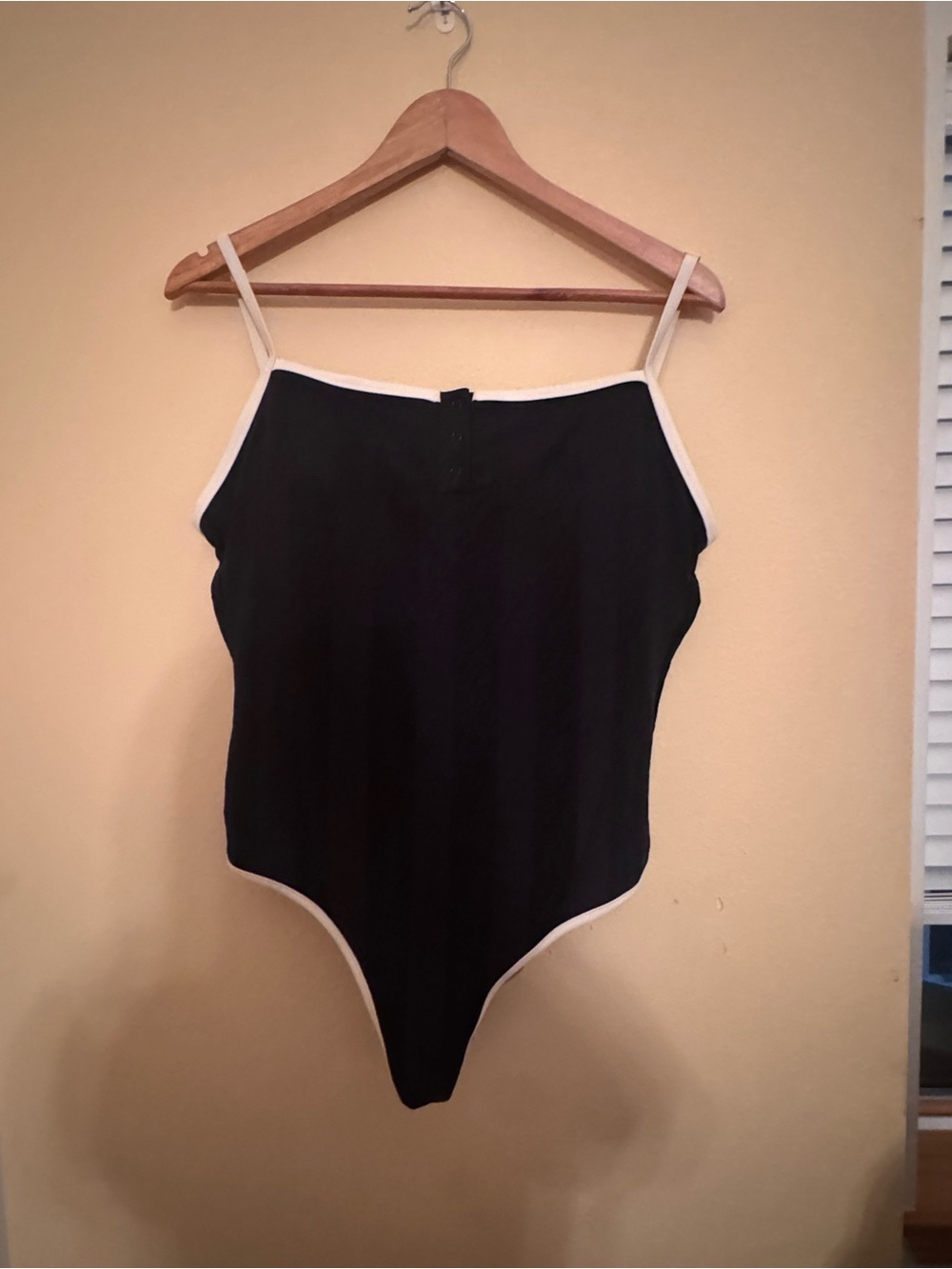 aerie Black One-Piece swimsuit with White Trim